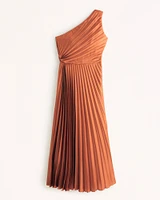 One-Shoulder Pleated Maxi Dress