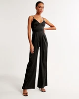 Plunge Satin Jumpsuit