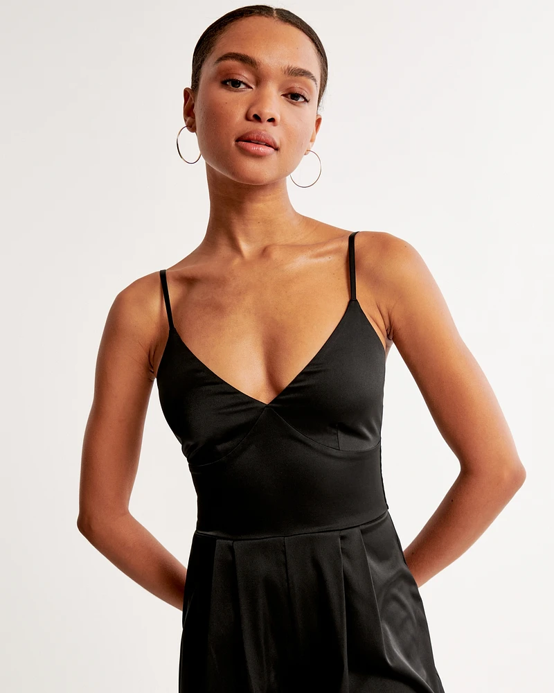 Plunge Satin Jumpsuit