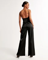 Plunge Satin Jumpsuit