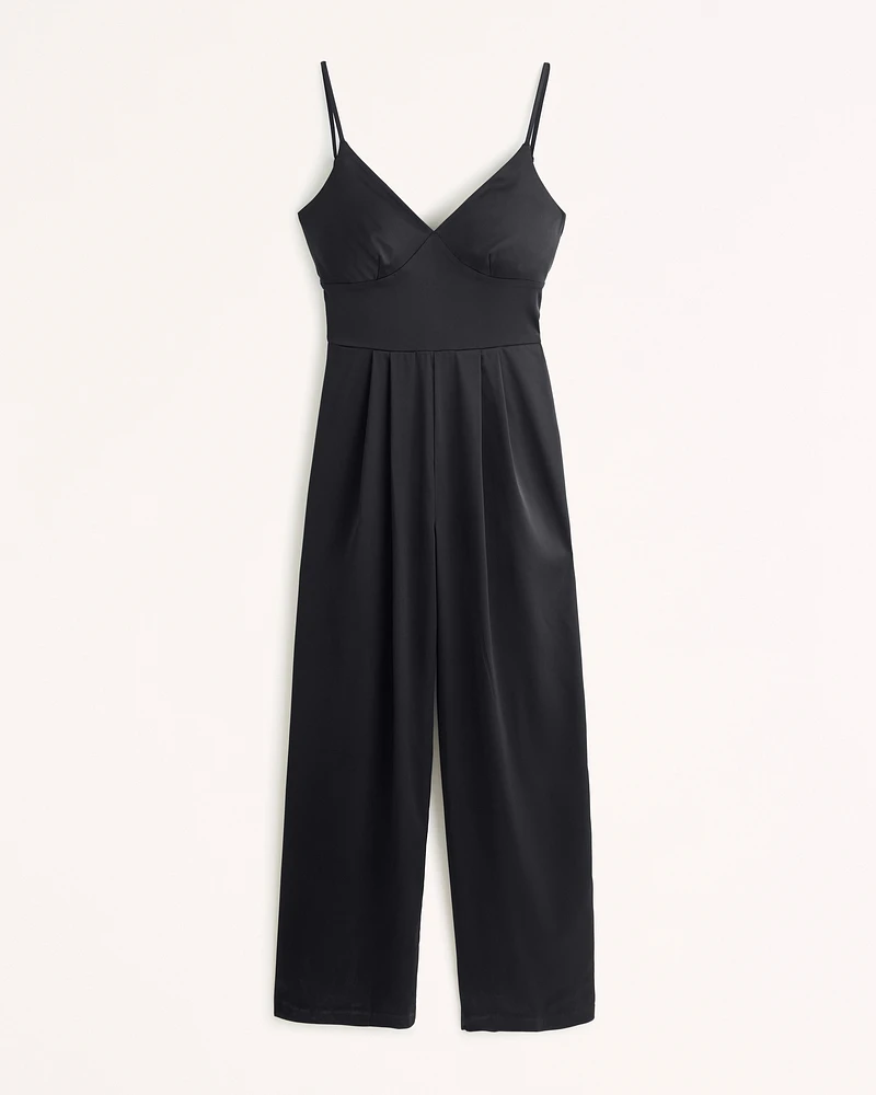 Plunge Satin Jumpsuit