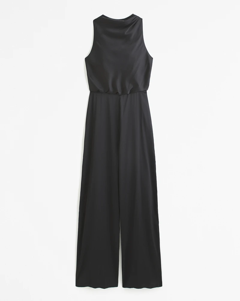 High-Neck Draped Jumpsuit