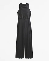 High-Neck Draped Jumpsuit