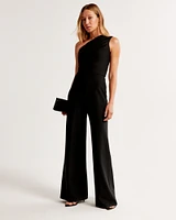 One-Shoulder Crepe Jumpsuit
