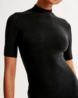 Mockneck Mini Sweater Dress