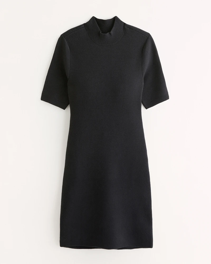 Mockneck Mini Sweater Dress