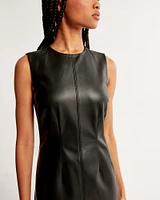 Shell Vegan Leather Mini Dress