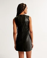 Shell Vegan Leather Mini Dress