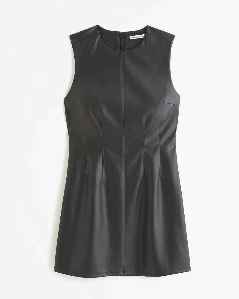 Shell Vegan Leather Mini Dress