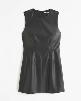 Shell Vegan Leather Mini Dress