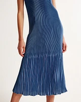 Strapless Pleat Release Midi Dress