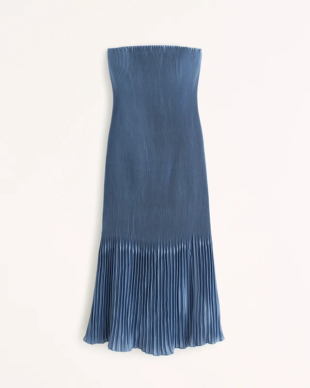 Abercrombie & Fitch Strapless Pleat Release Midi Dress | MainPlace Mall
