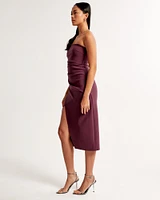 Strapless Crepe Midi Dress