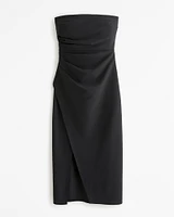 Strapless Crepe Midi Dress