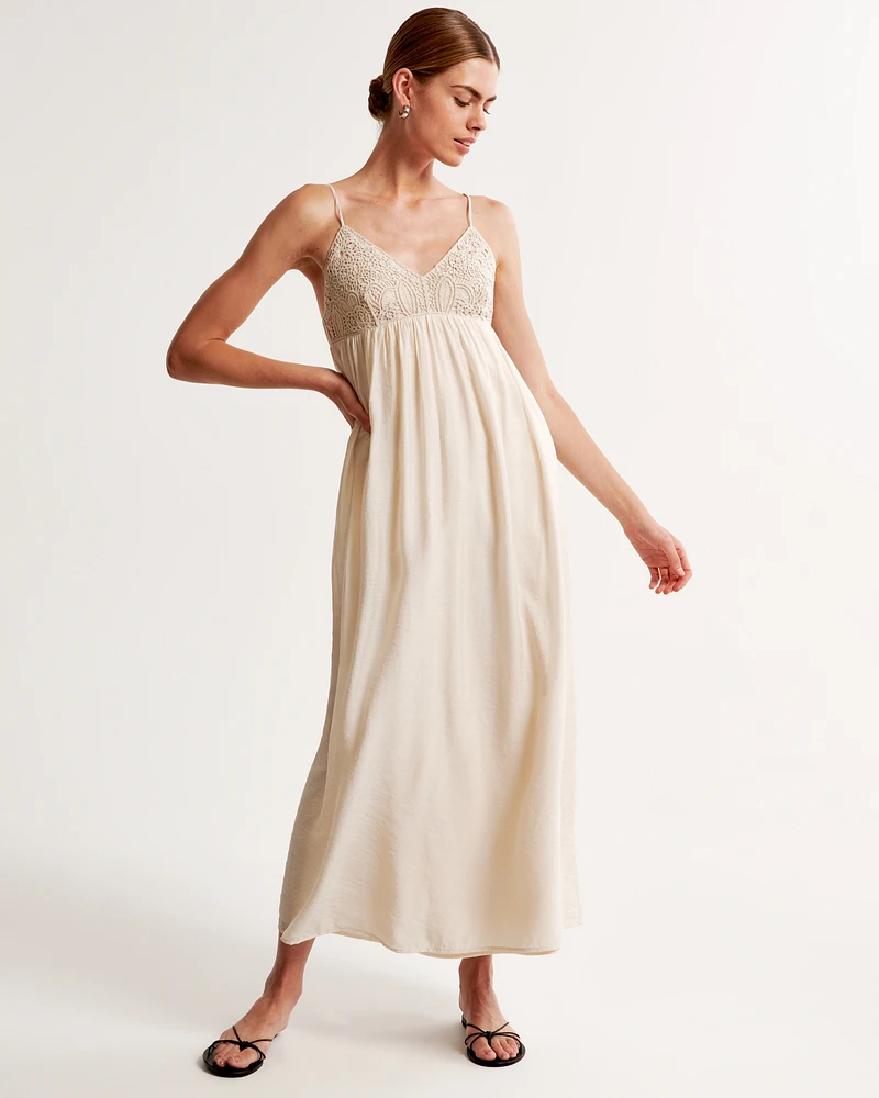 Lace Cutwork Maxi Dress