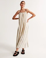 Crinkle Cotton Maxi Dress