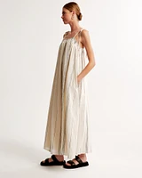 Crinkle Cotton Maxi Dress