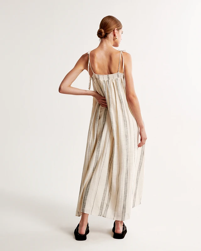 crinkle cotton maxi dress Abercrombie & Fitch Crinkle Cotton Maxi Dress