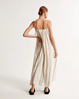 Crinkle Cotton Maxi Dress