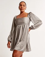 The A&F Emerson Satin Long-Sleeve Mini Dress