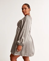 The A&F Emerson Satin Long-Sleeve Mini Dress