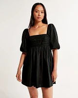 The A&F Emerson Linen-Blend Puff Sleeve Mini Dress