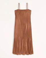 Strapless Pleat Release Midi Dress