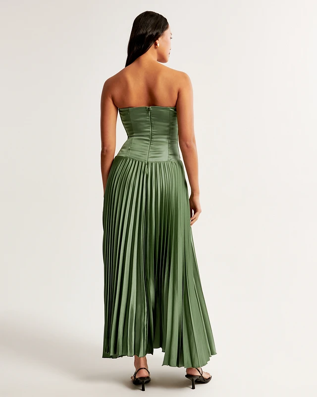 abercrombie green drop waist dress A&F Giselle Strapless Drop-Waist Gown by Abercrombie and Fitch