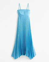 The A&F Giselle Clasp-Back Pleated Midi Dress