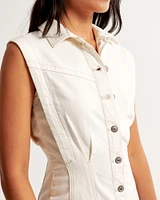 Collared Denim Shirt Dress