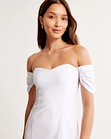 Clean Off-The-Shoulder Midi Dress