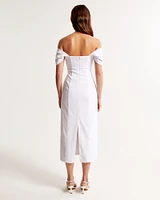 Clean Off-The-Shoulder Midi Dress