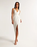 Draped Twist-Front Maxi Dress