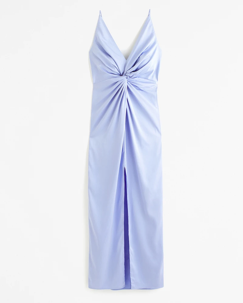 Draped Twist-Front Maxi Dress