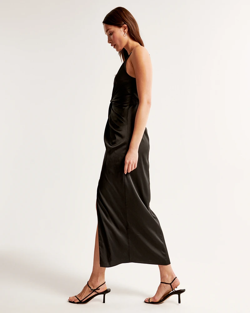 Draped Twist-Front Maxi Dress