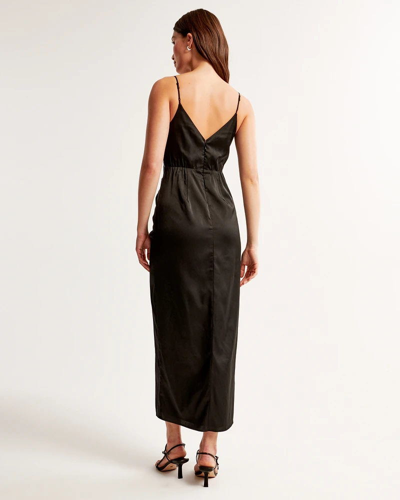 Draped Twist-Front Maxi Dress