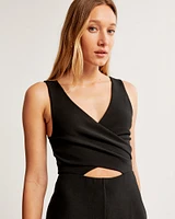 Plunge Cutout Jumpsuit