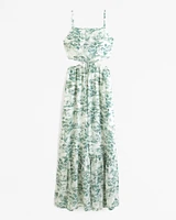 Crinkle Textured Cutout Maxi Dress