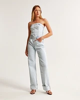 Strapless Denim Jumpsuit