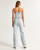 Strapless Denim Jumpsuit