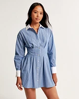 Long-Sleeve Poplin Shirt Dress