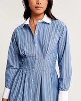 Long-Sleeve Poplin Shirt Dress