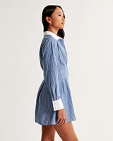 Long-Sleeve Poplin Shirt Dress