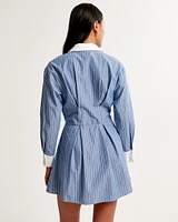 Long-Sleeve Poplin Shirt Dress