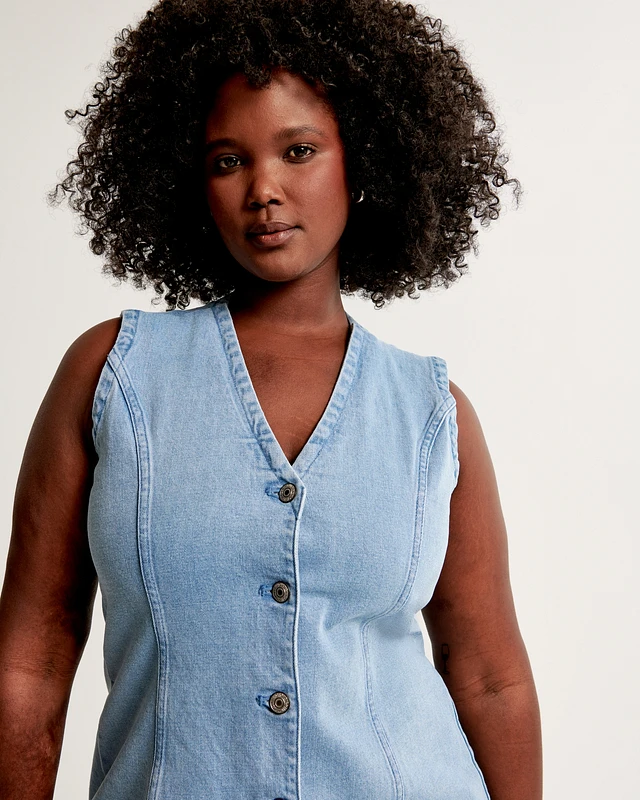 Compare The A&F Mara Denim Vest Mini Dress | MainPlace Mall