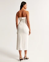 Strapless Tailored Midi Dress