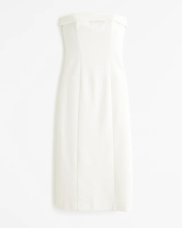 Abercrombie & Fitch Strapless Tailored Midi Dress