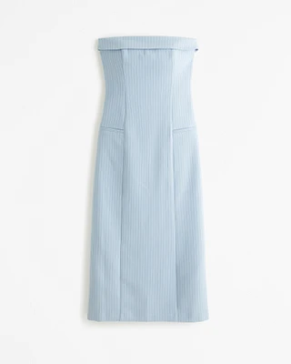 Strapless Tailored Midi Dress