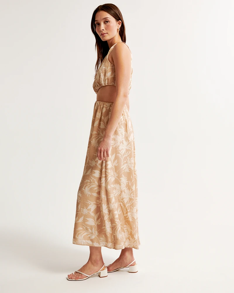 One-Shoulder Cutout Midi Dress