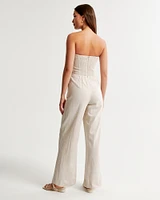 The A&F Emerson Linen-Blend Ruched Strapless Jumpsuit